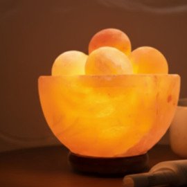 Attractive Fire Bowl Himalayan Pink Salt Lamp with Salt Balls