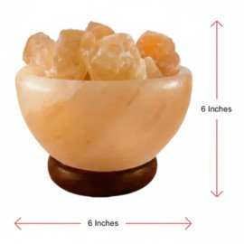 Fire Bowl Style Himalayan Salt Lamp with Natural Rock Salt Chunks – Warm Amber Glow & Air Purifier 