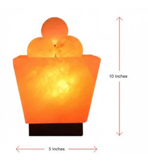 Trapezoid Shape Fire Bowl Himalayan Salt Lamp with Natural Salt Balls – Ambient Glow & Air Purifier
