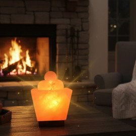 Attractive Fire Bowl Himalayan Pink Salt Lamp with Salt Balls