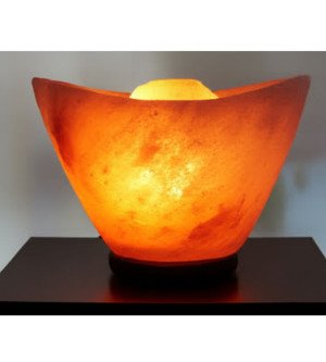 Natural Himalayan Pink Salt Lamp Unique Ingot Shape