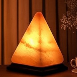 Hand-Carved Pyramid Shape Himalayan Crystal Salt Lamp – Natural Air Purifier & Ambient Glow