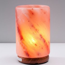 Cylinder Shape Himalayan Salt Lamp – Natural Crystal Rock Salt Light & Air Purifier