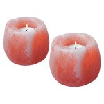 Himalayan Salt Candle Holder Natural Shape (Pack of 2) – Handcrafted Tealight Set for Warm Glow & Air Purification