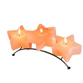 Star Shape Candle Holder with Metal Stand (Pack of 3)