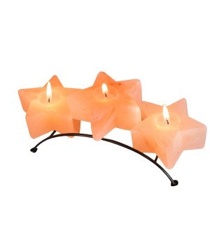 Star Shape Candle Holder with Metal Stand (Pack of 3)