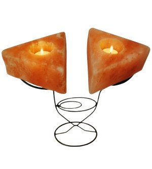 Triangle Shape Candle Holder with Metal Stand (Pack of 2)