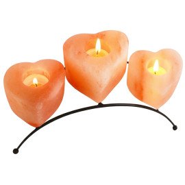 Heart Shape Himalayan Salt Candle Holders with Metal Stand (Pack of 3) – Tealight Set for Romantic Glow & Natural Home Décor          Ask ChatGPT