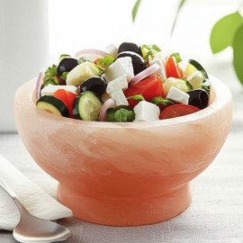 Himalayan Pink Salt Salad & Fruit Bowl – Natural Mineral-Rich Salt Addition for Serving & Wellness